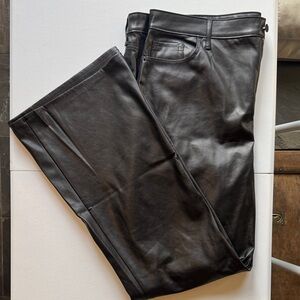 Old Navy Black Faux Leather Higher High-Rise Flare Pants